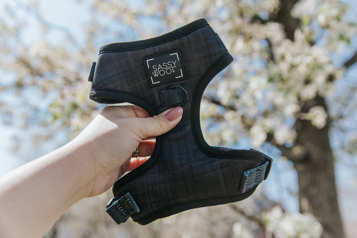 Black Plaid | Dog Adjustable Harness