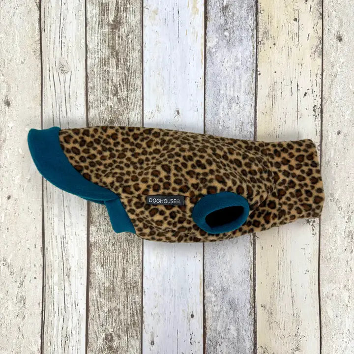 Dachshund Fleece Sweater | Leopard Print